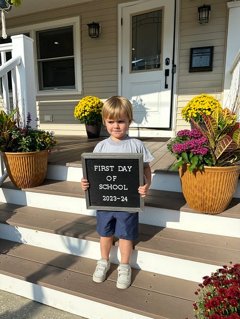 Back to school for 2/3 of the kiddos.