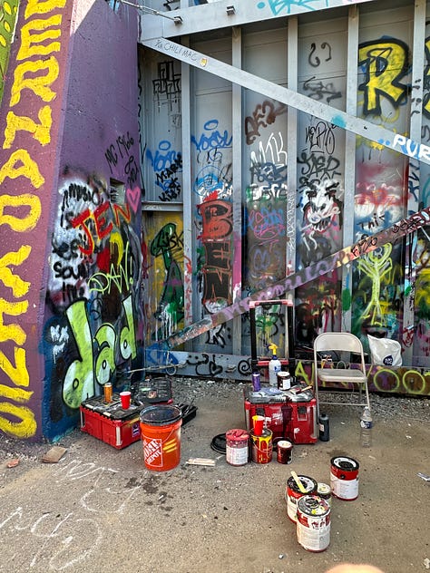Photos of graffiti art murals 