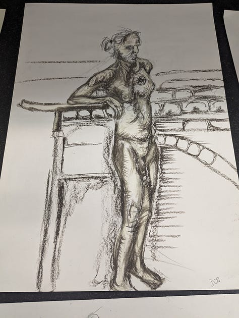 life drawing of nude male cynon valley cardiff