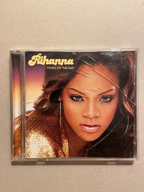 the album art for singer Rihanna’s first album Music of the Sun, including the inserts, front and back covers.