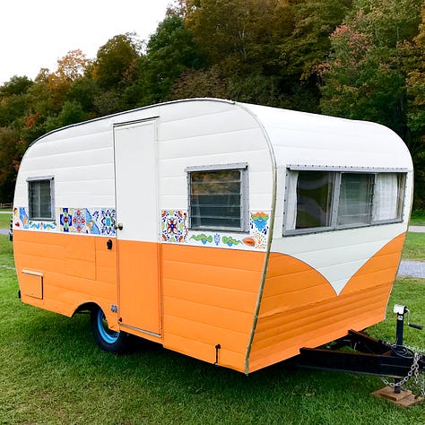 an old trailer before and after renovation