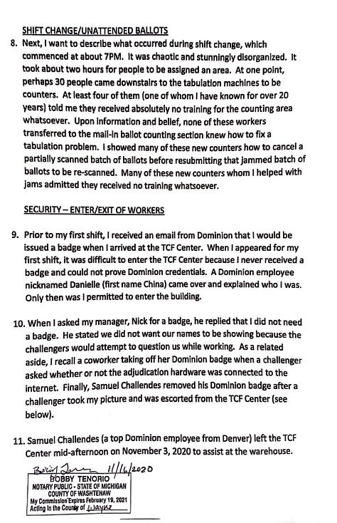 Mellissa Carone's affidavit from the 2020 election