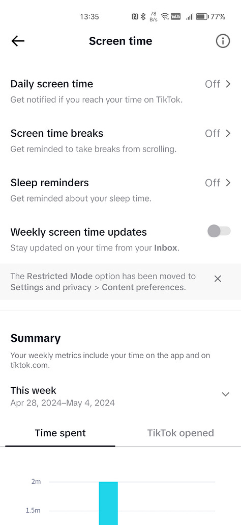 TikTok ScreenTime