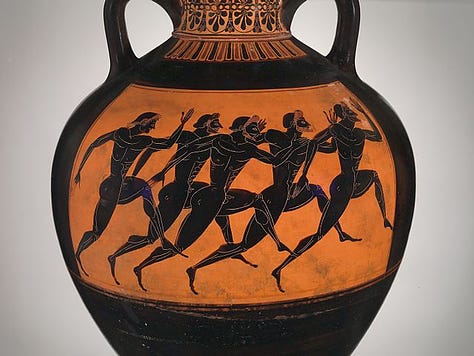 Ancient Greek sculptures and pottery