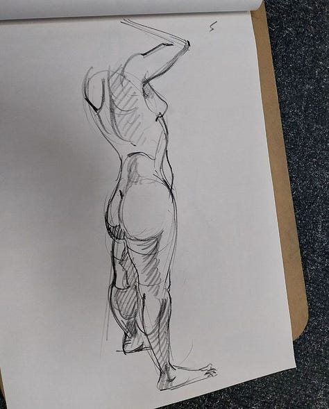 life model sketches in cardiff life drawing