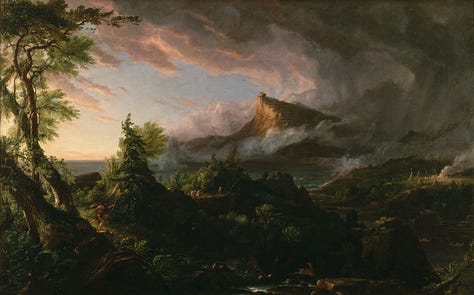 Thomas Cole's The Course of Nations. Learn more at https://artincontext.org/the-course-of-empire-by-thomas-cole/.