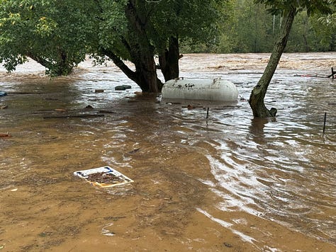 Our View of The Nolichucky River as Floodwaters Began to Rise