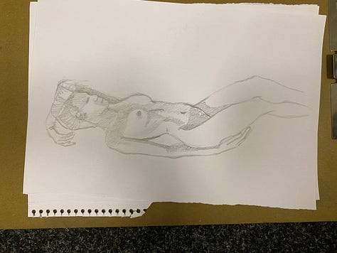 nude female life drawing in cardiff
