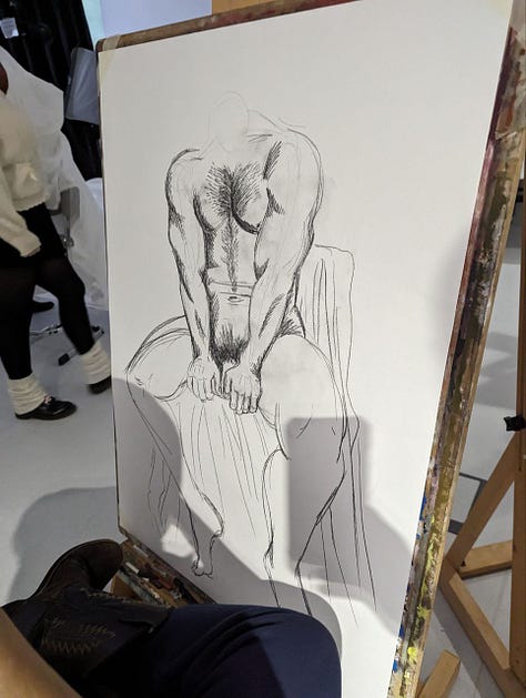 nude model posing for drawing cardiff