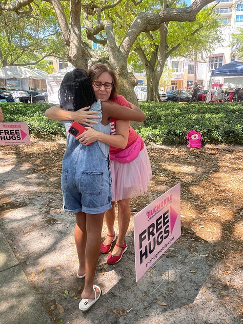 Free hugs at 2023 Awakening Into The Sun festival