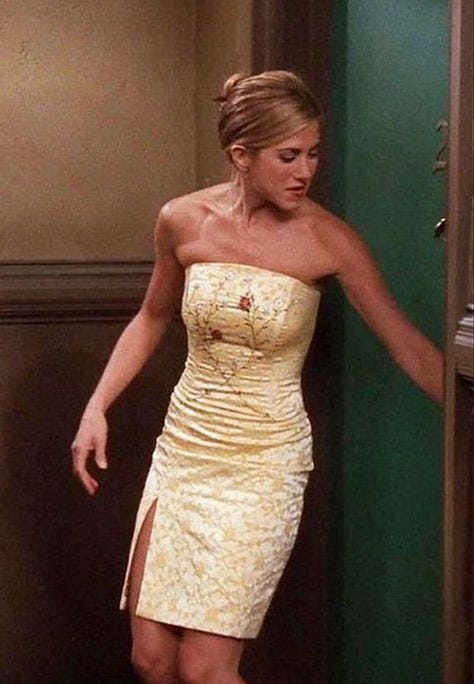 Top bandeau. Robe bustier. Corset. Bustier. Rachel Green. FRIENDS. 90s. 2000s. Y2K.