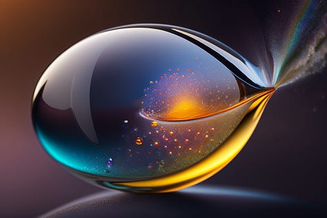 macrophotography of the universe in a drop of water