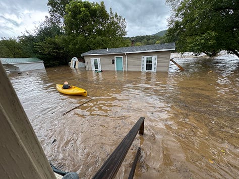 Our View of The Nolichucky River as Floodwaters Began to Rise