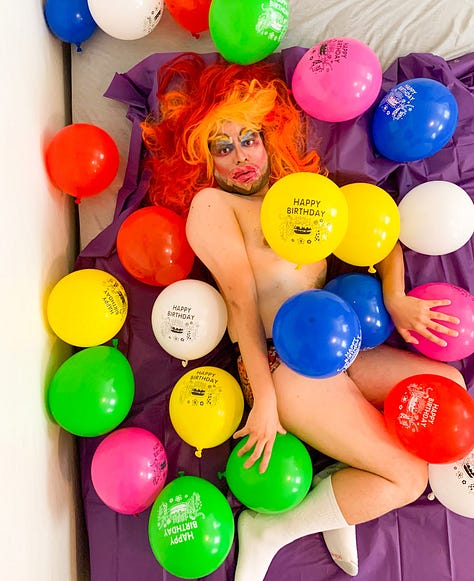 Three photographic portraits of drag persona Krystal Lake Carrington.