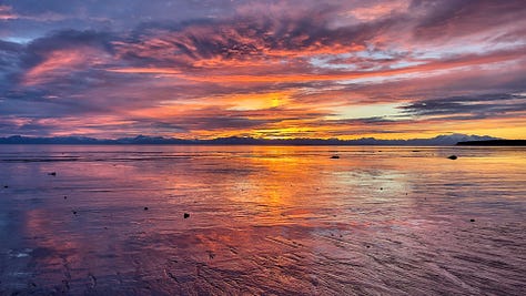 Nature and sunset on the Kenai Peninsula in Alaska