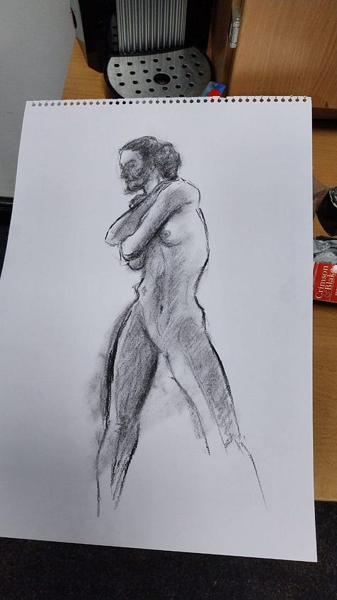 life drawings of nude female model