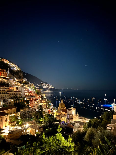 Spiaggia di Fornillo, Restaurants, Ceramics and Night Views of Positano