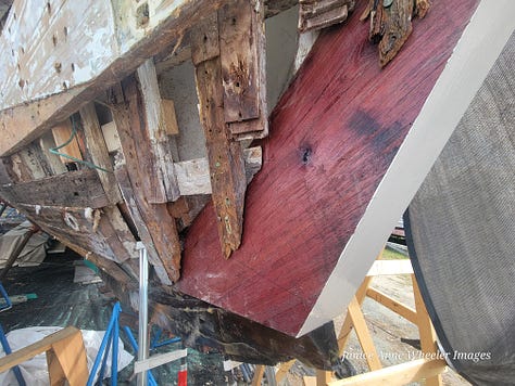 Ancient boatbuilding skills at work reconstructing the 90 year old STEADFAST