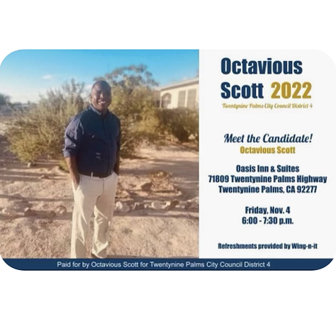 xamples of Octavious Scott's campaign materials from 2022