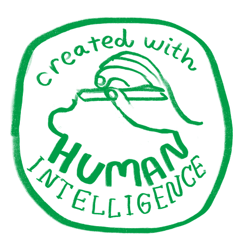 created with Human Intelligence badge by Beth Spencer