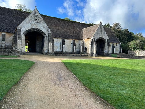 The Tithe Barn Bradford-on-Avon Wiltshire. Viewed from the front, the rear and through a gateway. Images: Roland’s Travels 