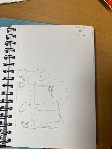 female life model poses and sketches