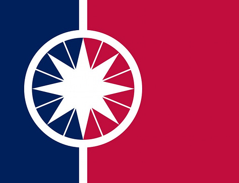 new flags across the united states with Islamic 8-point star