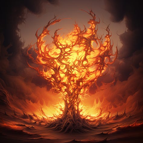Prompts of Fractal bonfire / table / tree