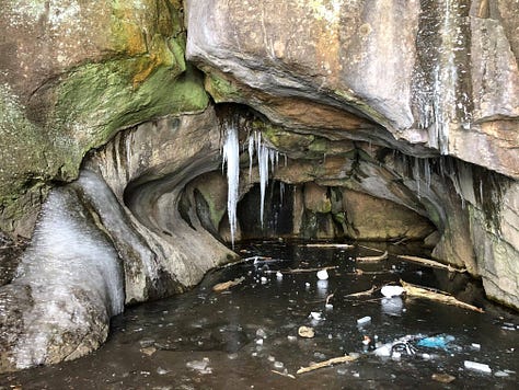 Images of the Interior walls of the Burlington Sea Cave