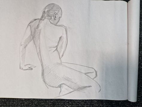 life drawings of female model in cardiff