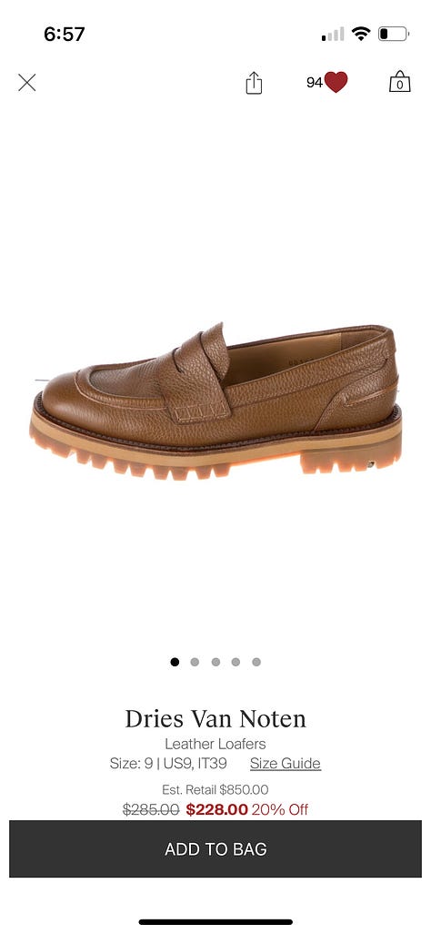 A series of brown loafers