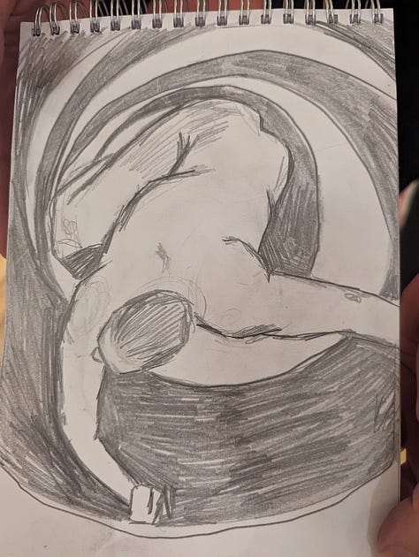 life drawing sketches of a nude male in cardiff