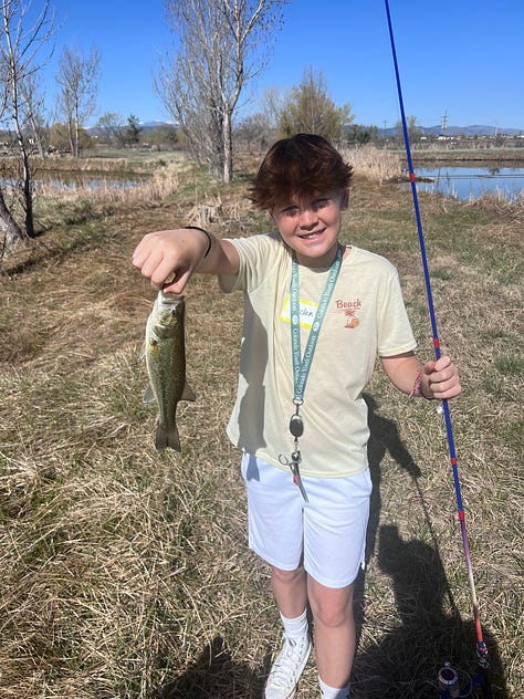 Kids fishing near Fort Collins
