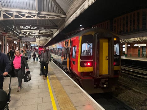 Opening times of public conveniences, and a train at Nottingham station