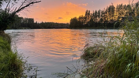 Nature and sunset on the Kenai Peninsula in Alaska