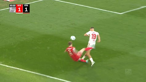 A frame-by-frame gallery of a goal scored by Tim Lemperle in the 2024-25 German second division