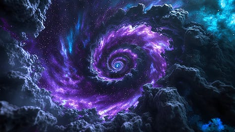Purple swirling galaxies