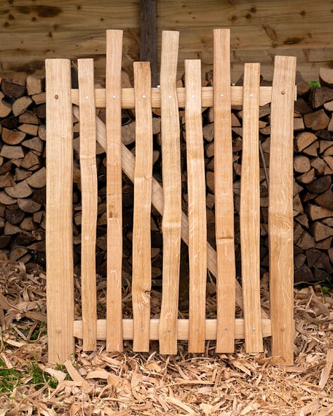 Oak gates and a table