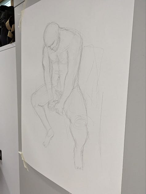 nude model posing for drawing cardiff