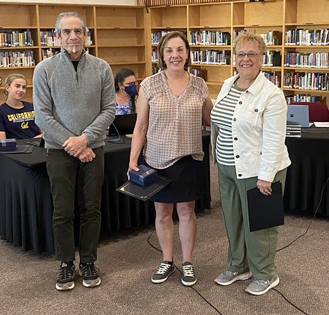 West County Union High School District Board Trustees recognizing retiring teachers and staff in 2024.