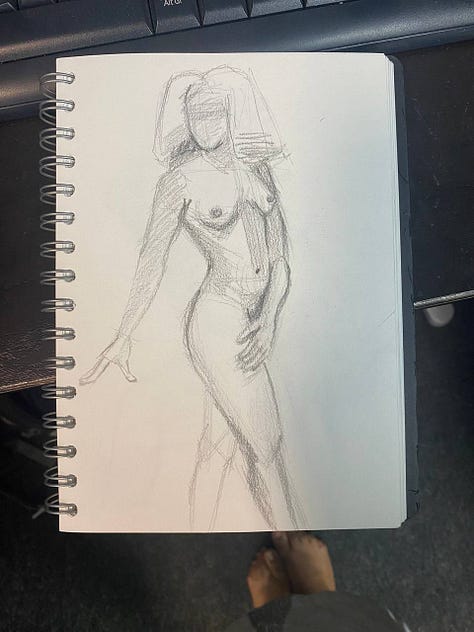 female life model poses and sketches