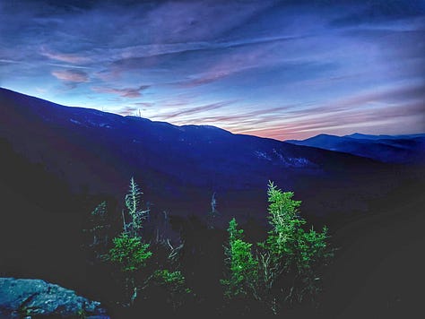 From the tops of Mt. Mansfield, Mt. Abraham and Camel's Hump.