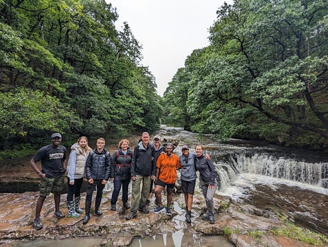 guided walk at the Brecon waterfalls