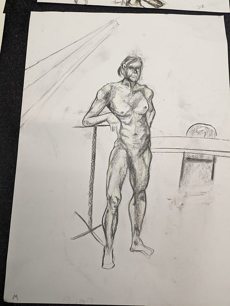 life drawing of nude male cynon valley cardiff