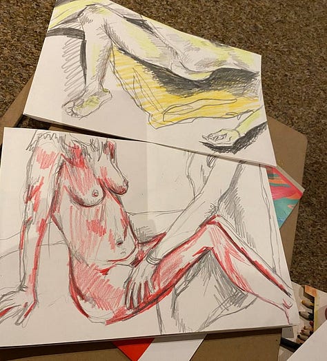 life model sketches in cardiff life drawing