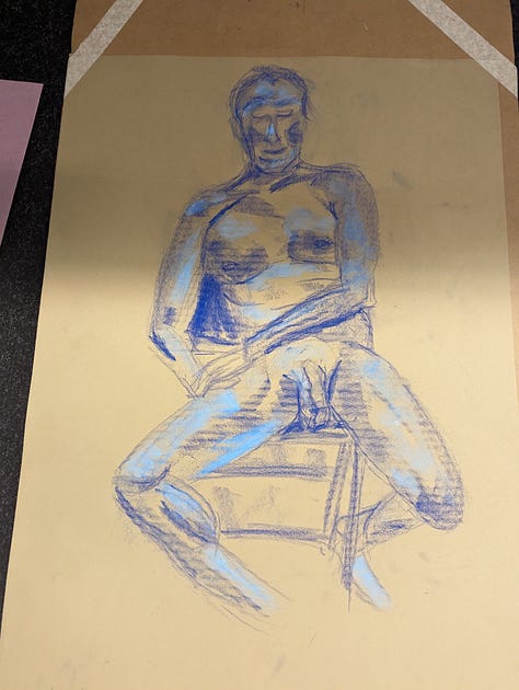 life drawing of nude male cynon valley cardiff