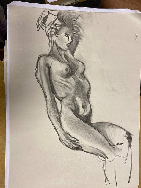 nude female life drawing in cardiff