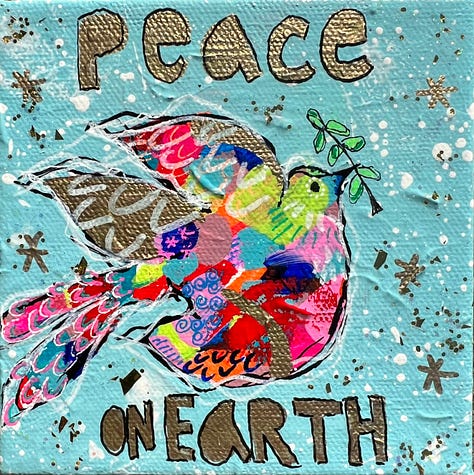 Groovy & Retro "Peace on Earth Doves"