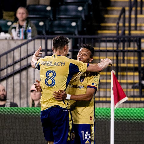 Maikel Chang scored two goals less than four minutes apart in the second half to help RSL rally twice to beat the Portland Timbers, 4-3, in the Lamar Hunt U.S. Open Cup Round of 32 at Providence Park. (Photo: Laura Dearden, Real Salt Lake)