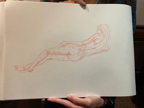 life model sketches in cardiff life drawing